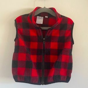 Buffalo plaid fleece vest